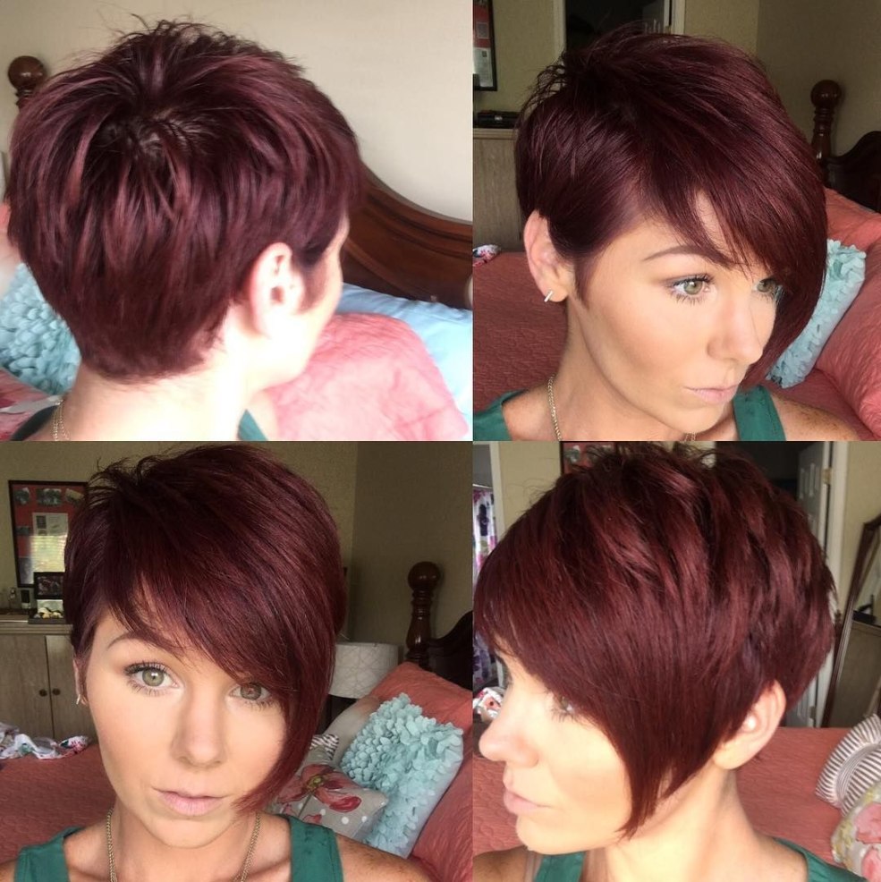 Poignon de pixie de coupe de cheveux asymétrique pour les cheveux courts
