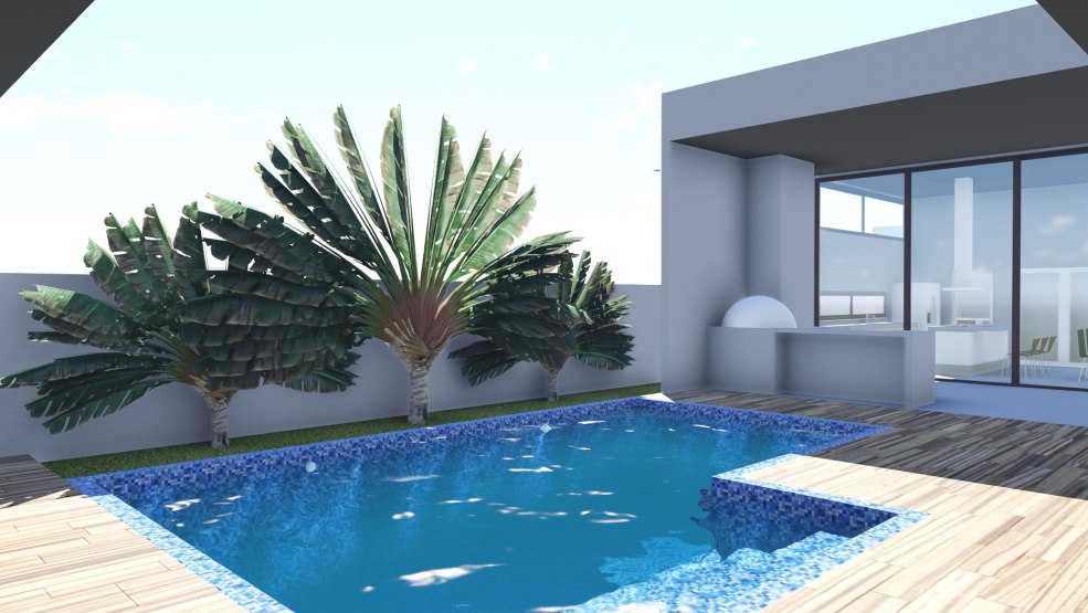 Le bas de la piscine