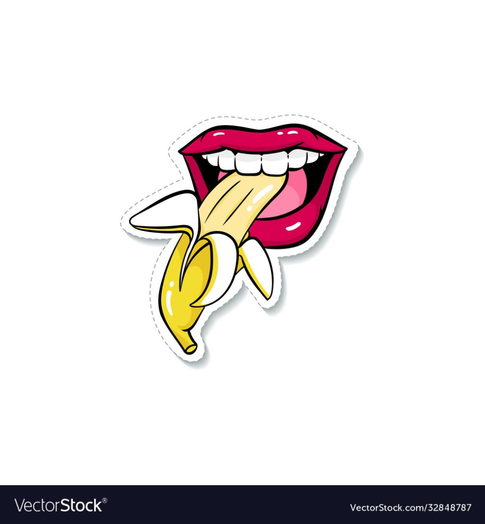 Banane avec lèvres dessin