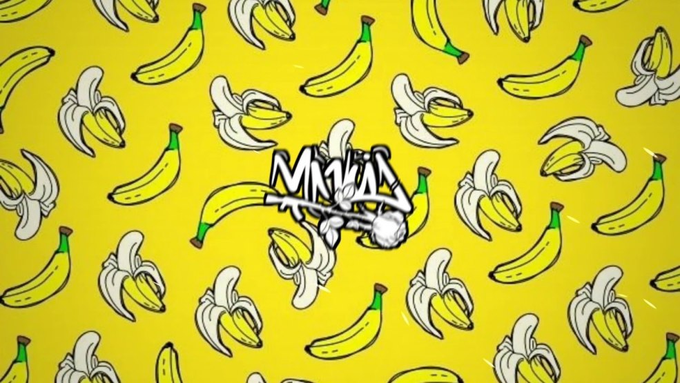 Banane sur fond vert