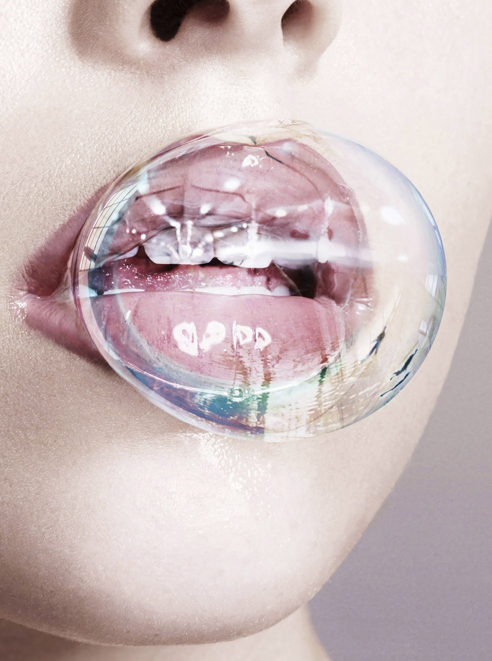 Les bulles de savon de la bouche