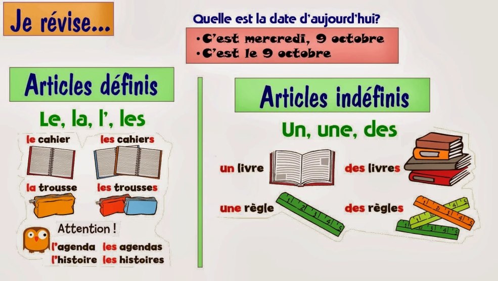 Articles indéfinis français