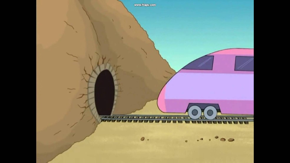 Mème avec train et tunnel