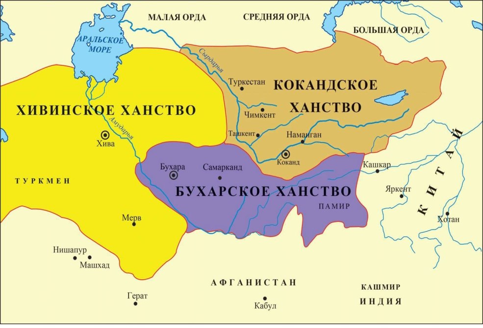 Carte du Khanate de Cokand du 19e siècle