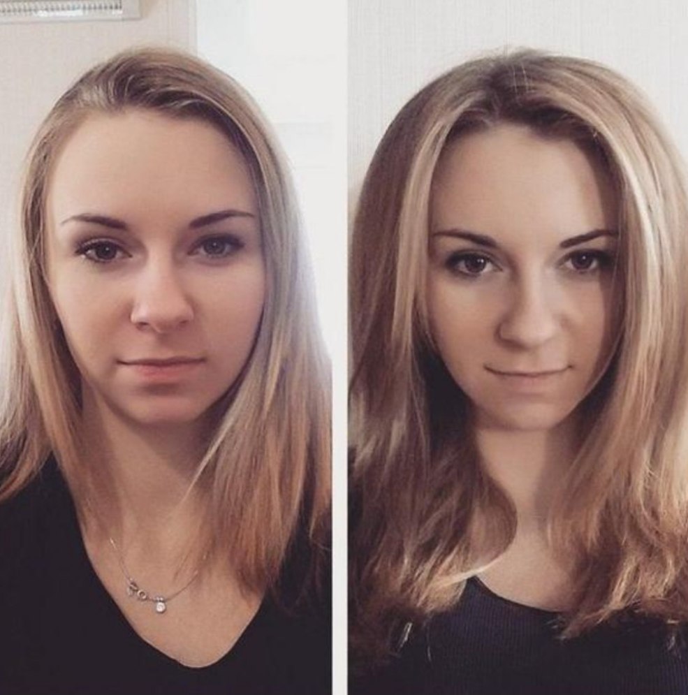 Hofre sur les cheveux avant et après
