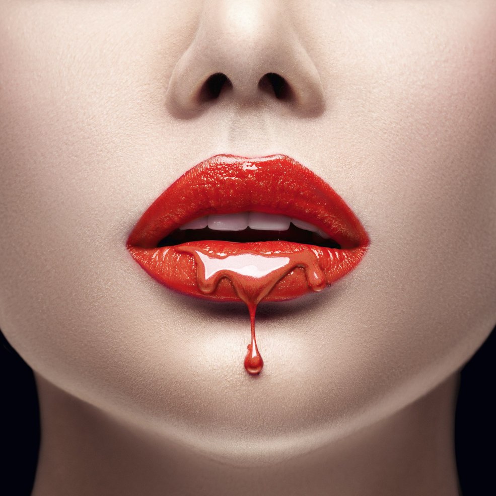 Lèvres avec gouttes