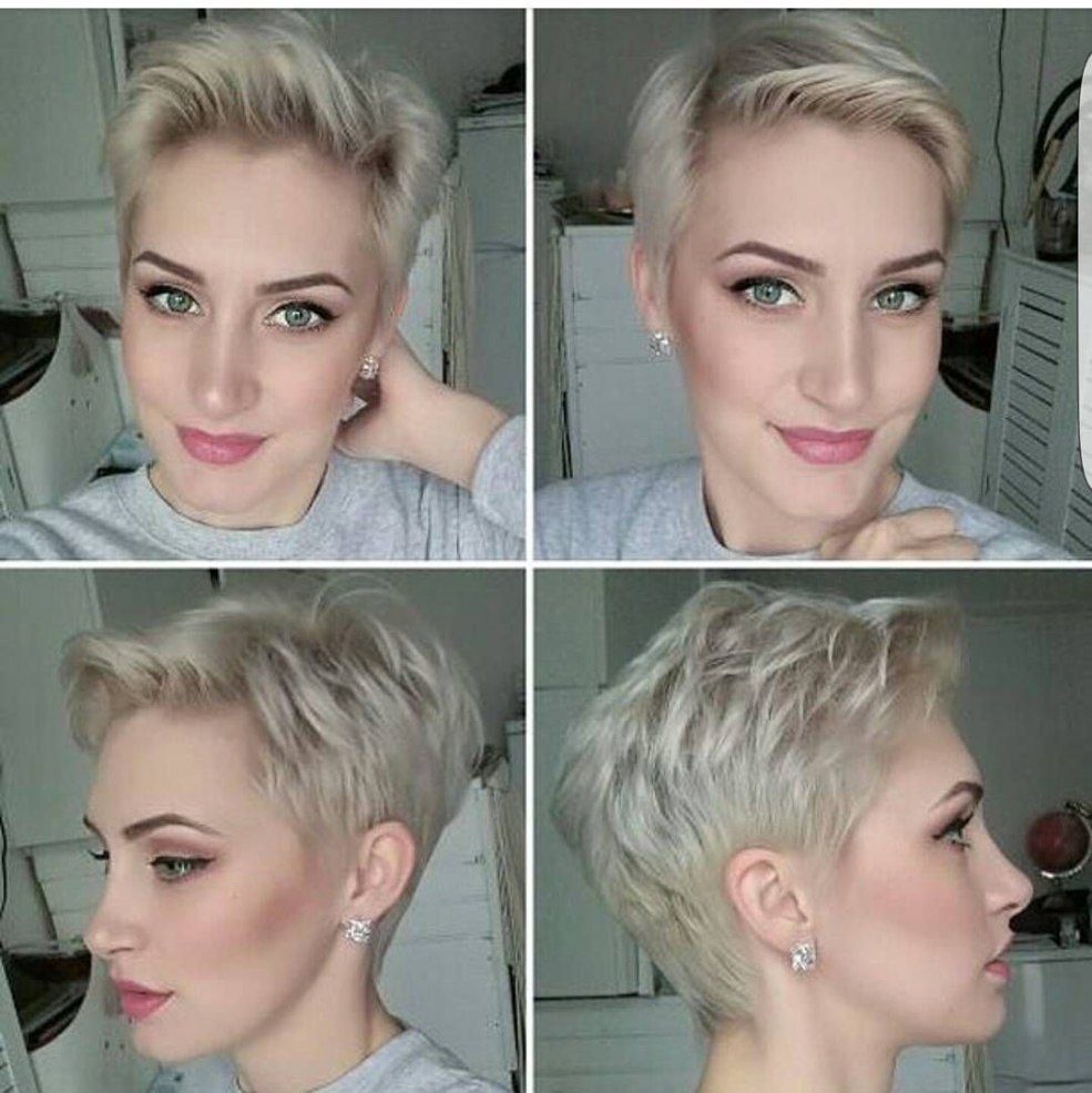 Blond total de coupe de cheveux de Pixie