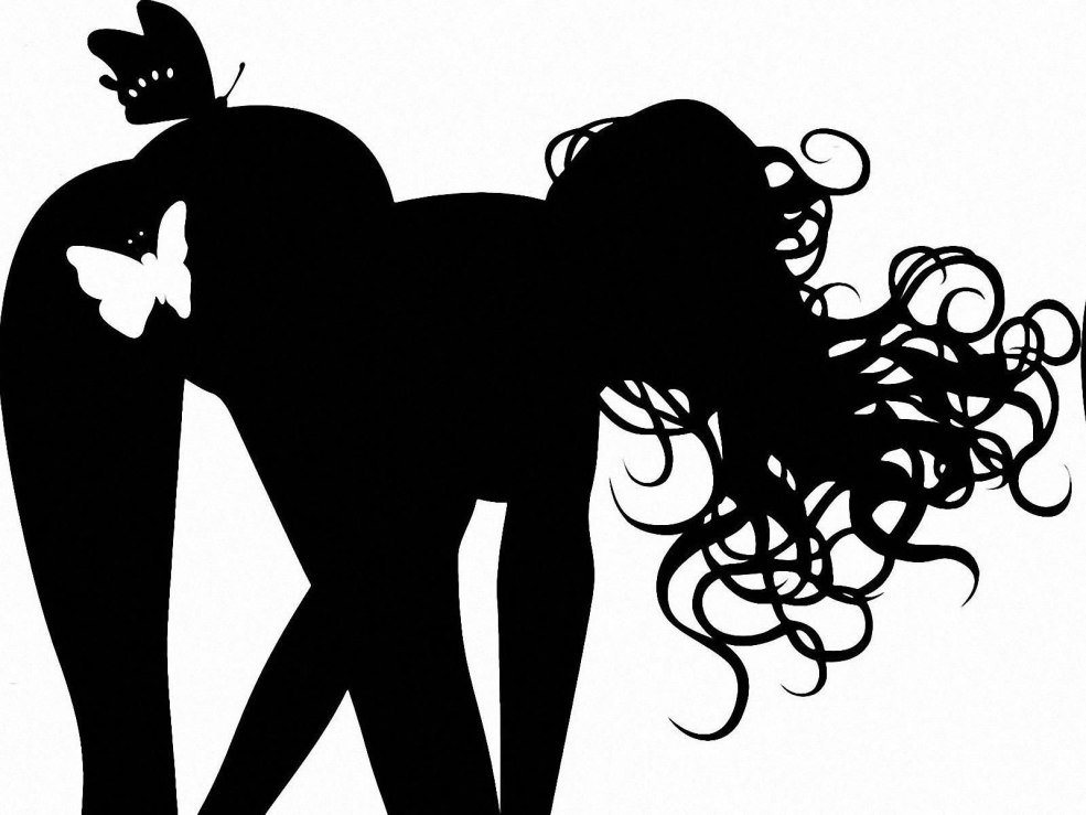 Autocollants sur la silhouette automatique d'une fille