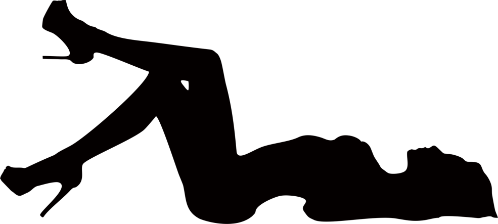 Silhouette blanche noire d'une femme