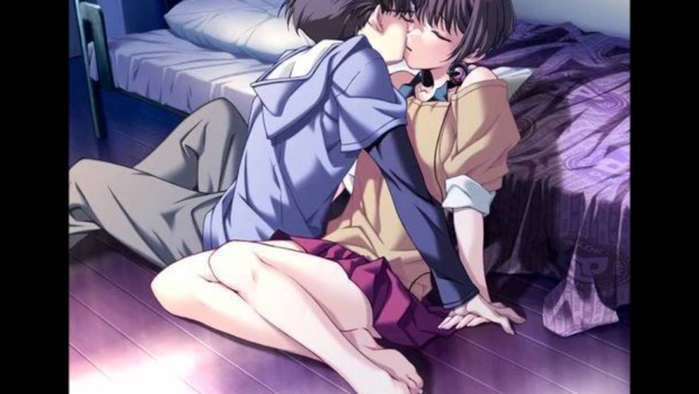 Anime Guy avec une fille au lit