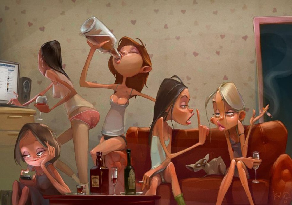 Les copines sont battes