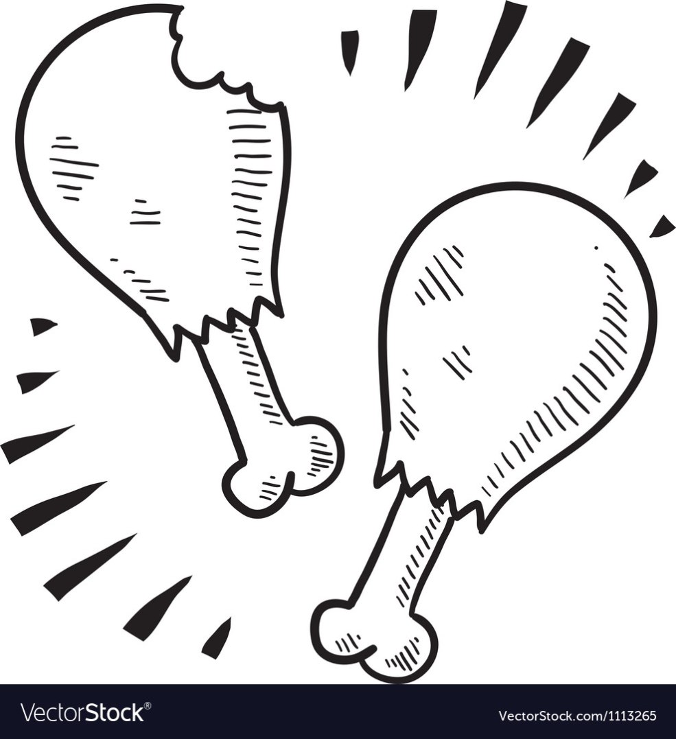 Coloriage des jambes de poulet pour les enfants