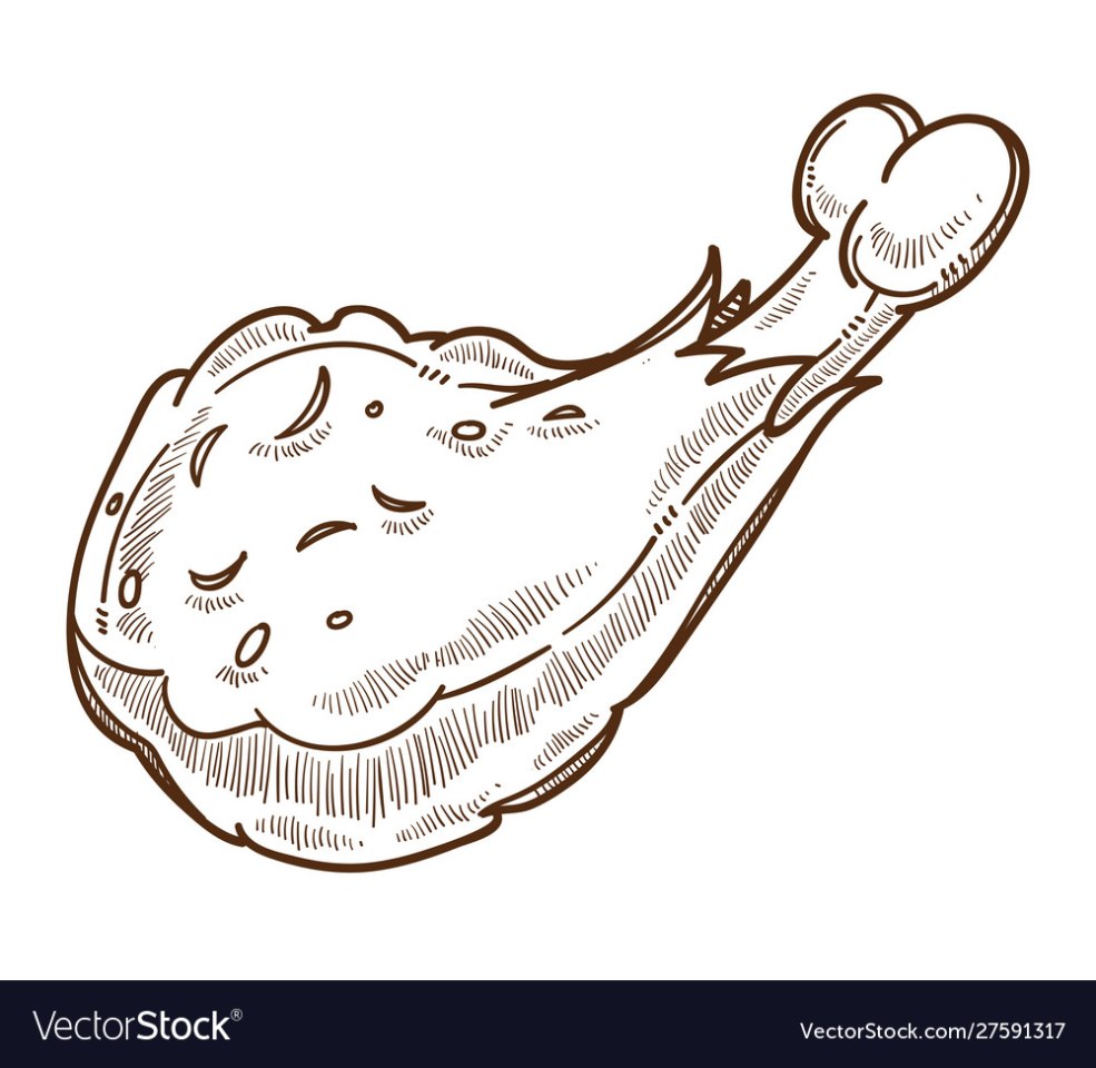 Vecteur de jambe de poulet frit