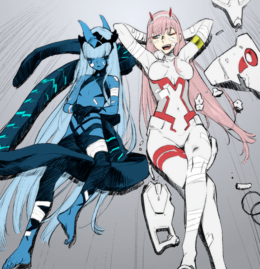 Klaxosaur Princess et Zero Two
