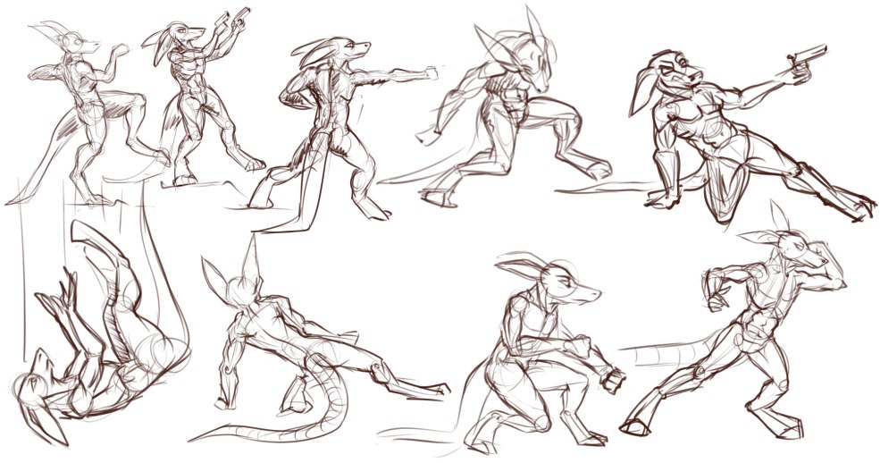 Pose pour dessiner 4 mains