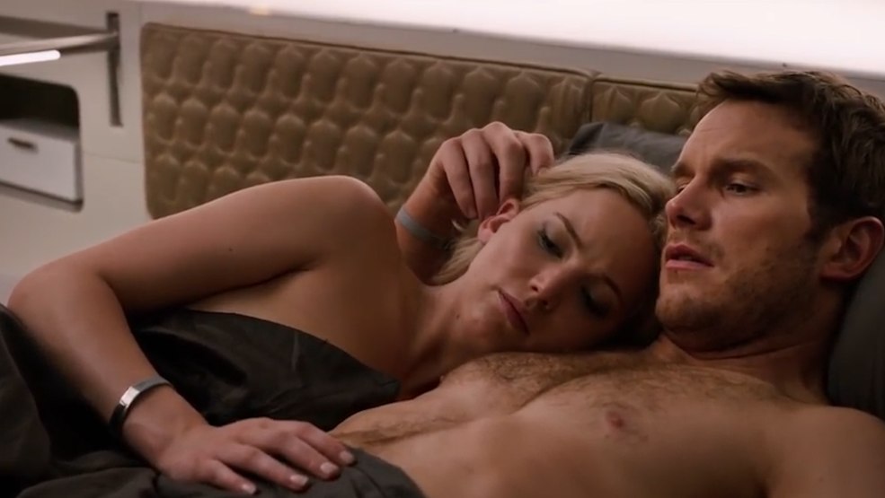 Chris Pratt et Jennifer Lawrence dans le film