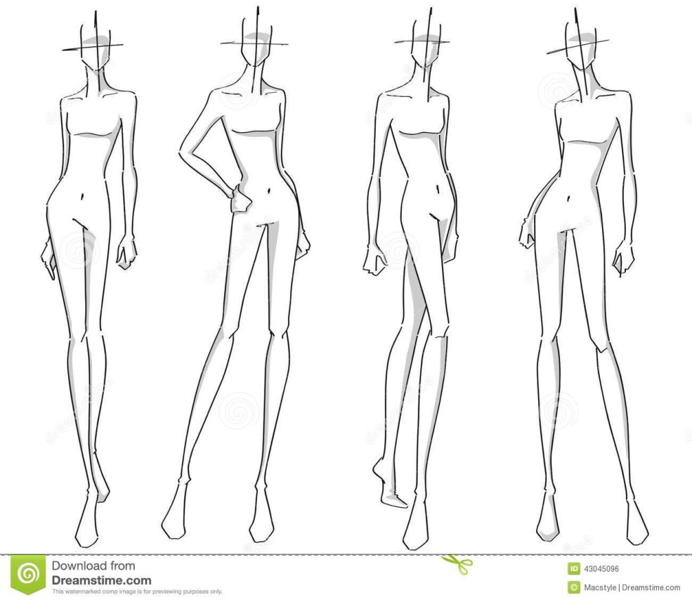 Positions des modèles pour les croquis de vêtements