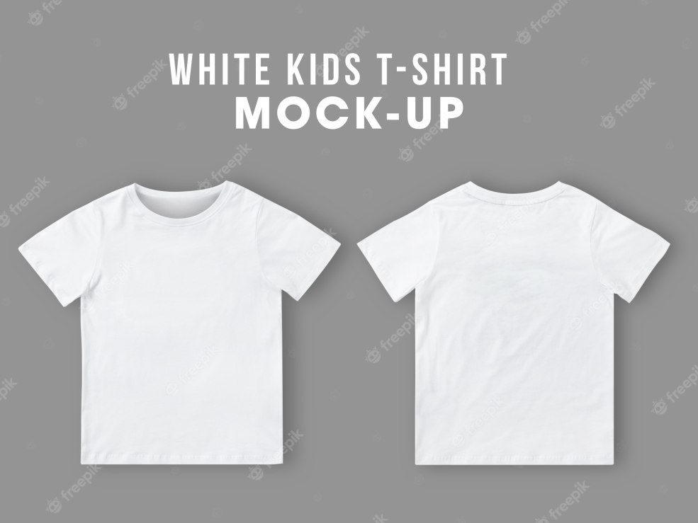T -Shirt blanc pour enfants mokap