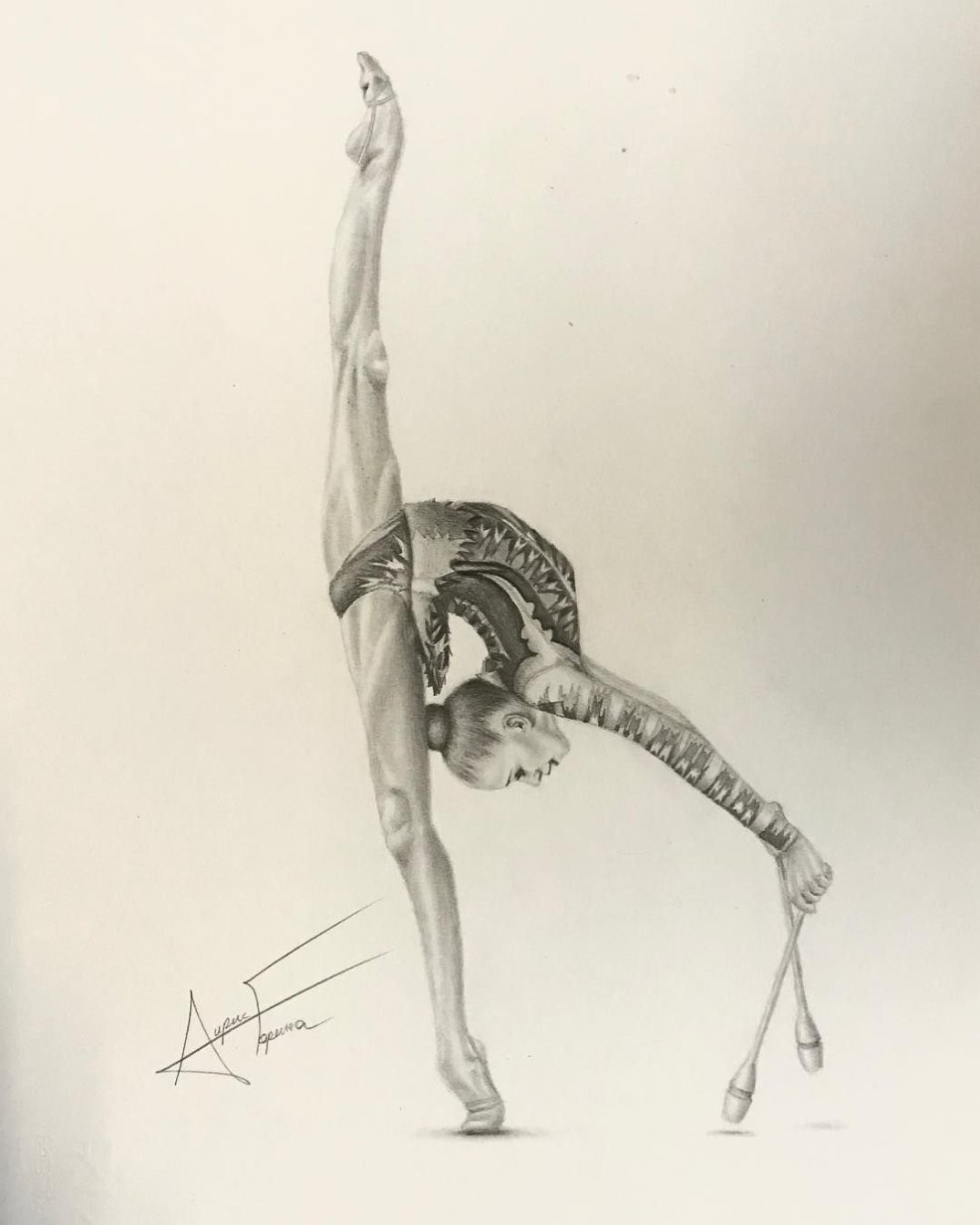 Gymnaste avec silhouette de cerceau