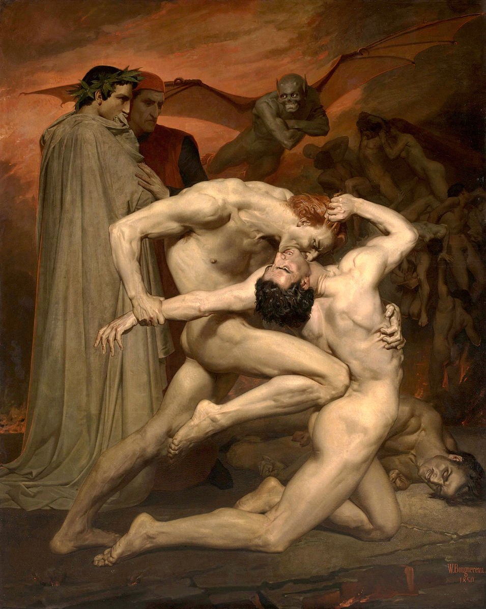 Adolf William Bugro Dante et Virgile en enfer