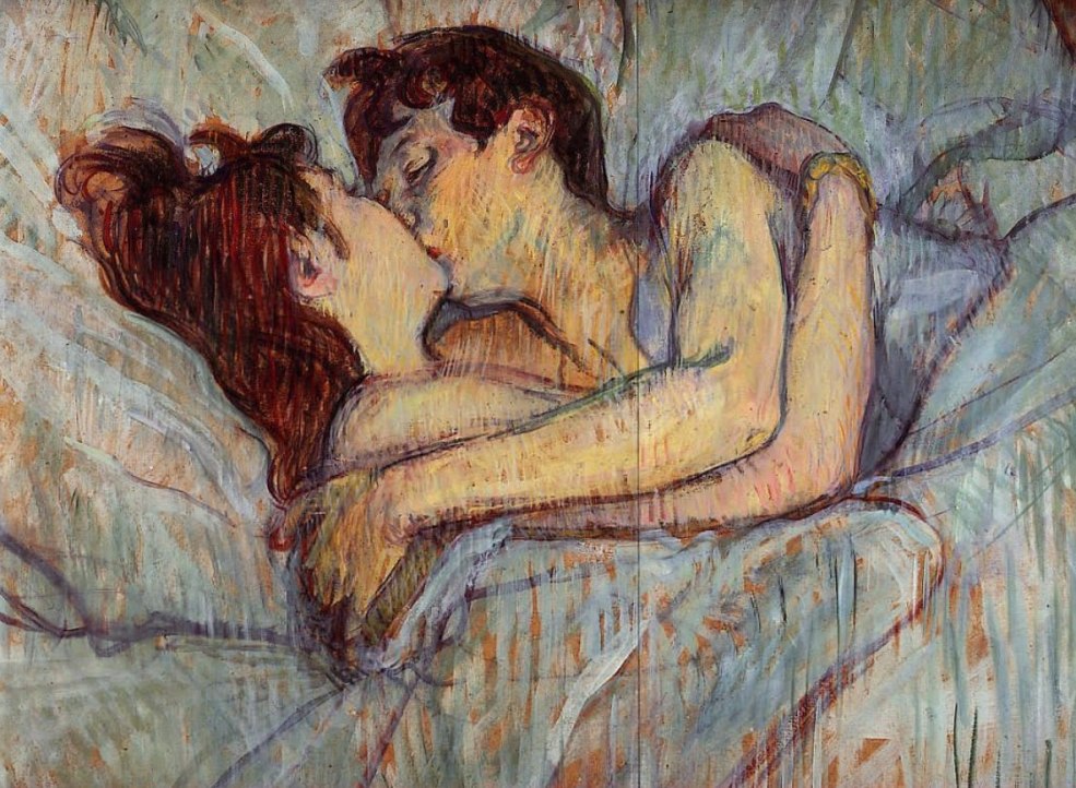 Henri de Toulouse-lotrek baiser au lit