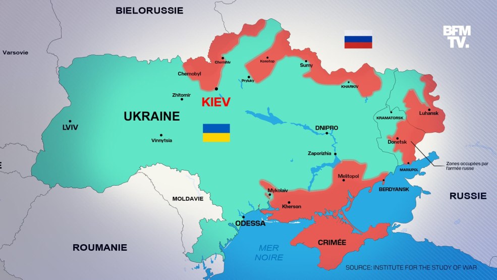 Carte politique de l'Ukraine septembre 2022