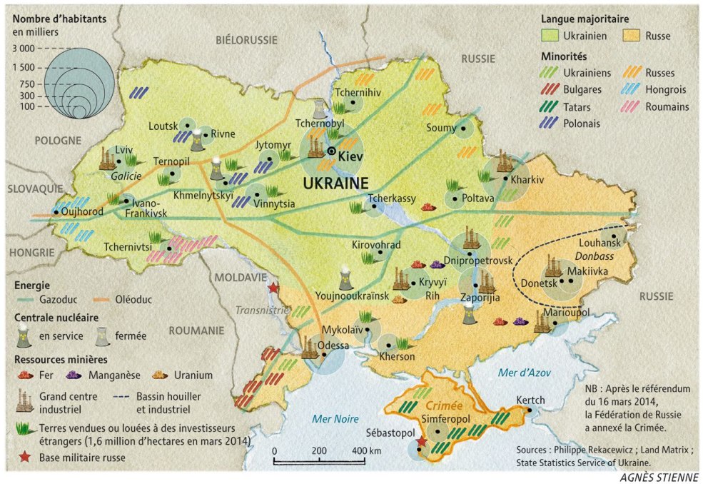 Carte de l'Union européenne et de la Russie