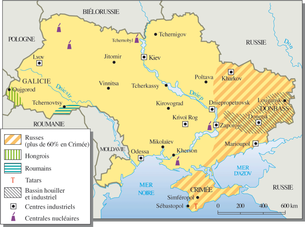 Carte des hostilites en Ukraine
