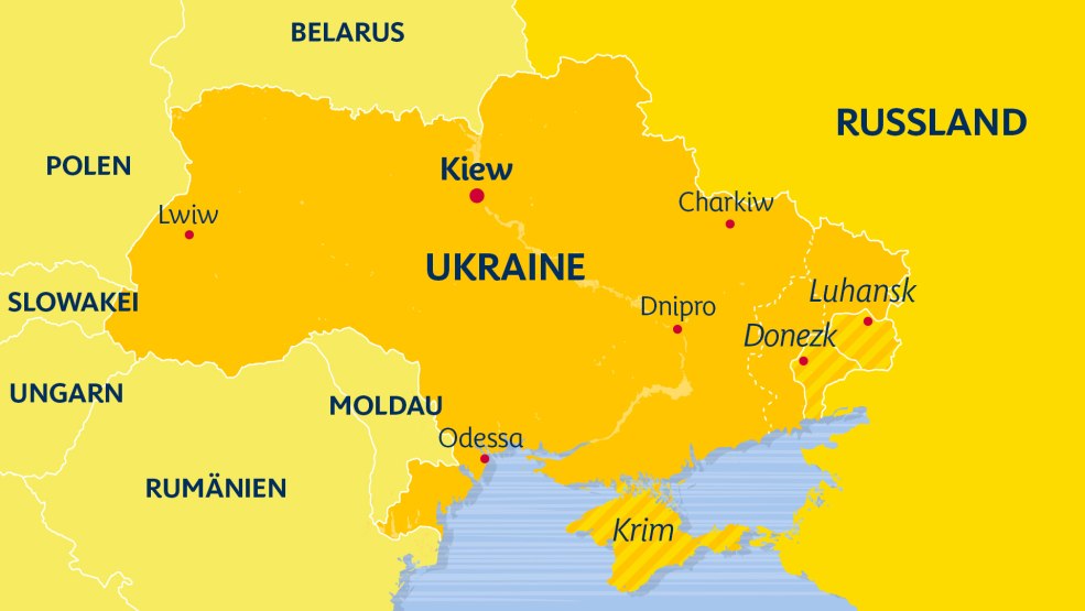 Montagnes d'Ukraine sur la carte