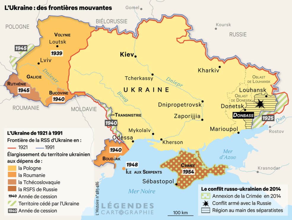 Les frontières de l'Ukraine 1991