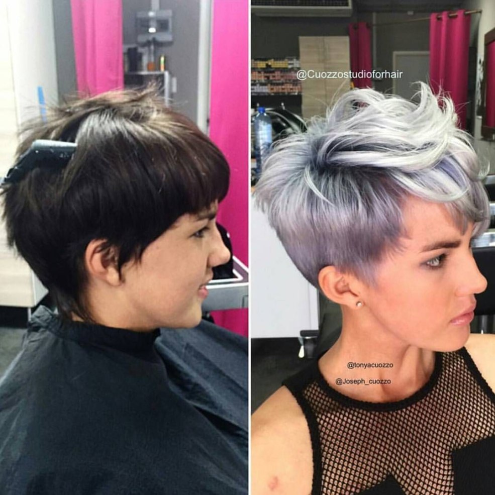 Coupe de cheveux de lutin sur les cheveux noirs
