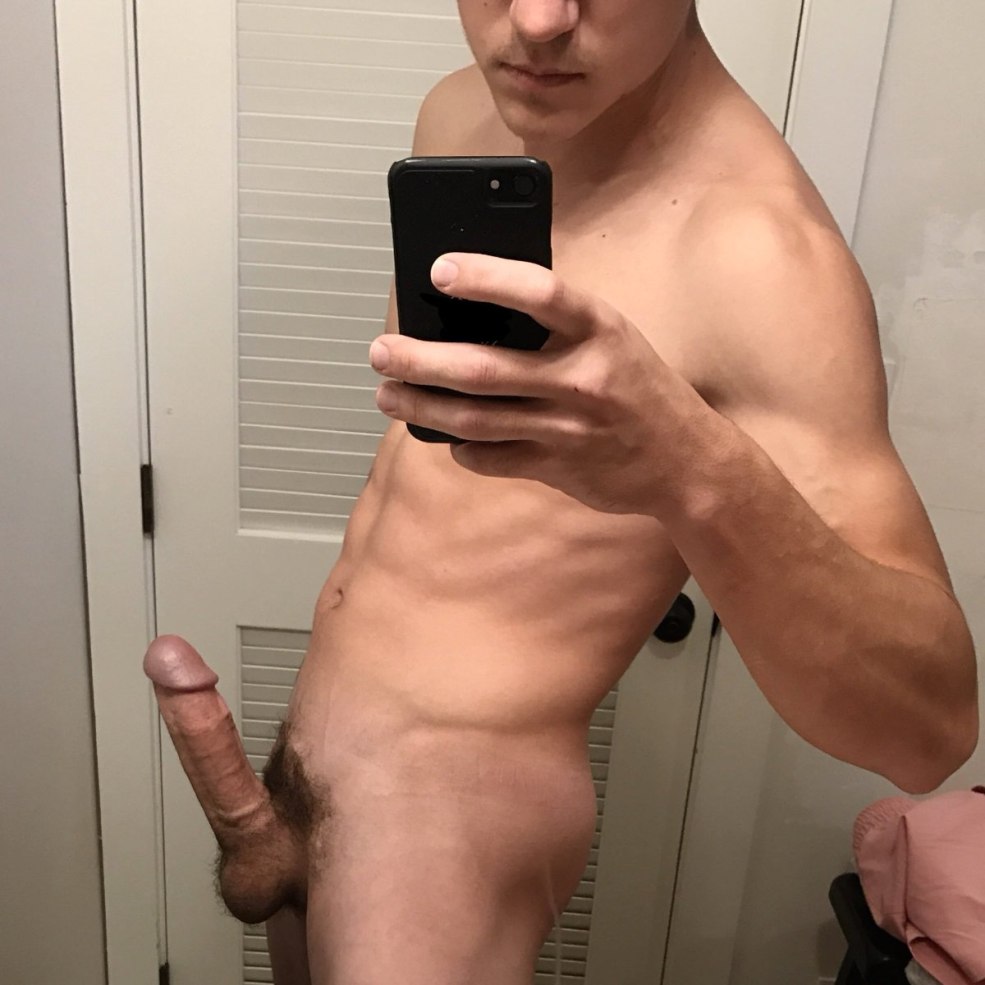Un selfie d'un gars avec un grand pénis