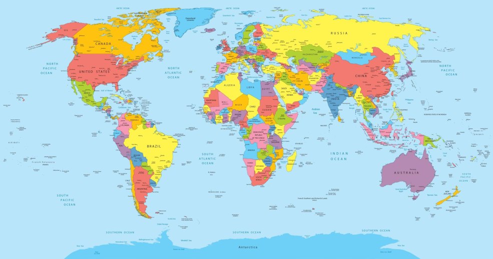 Continents mondiaux en anglais