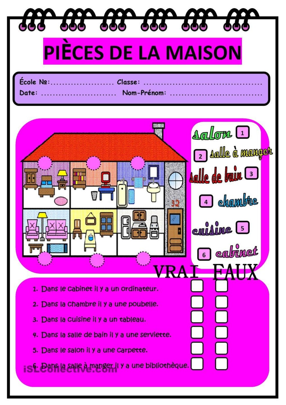 Sujet d'appartement du lundi sur le français