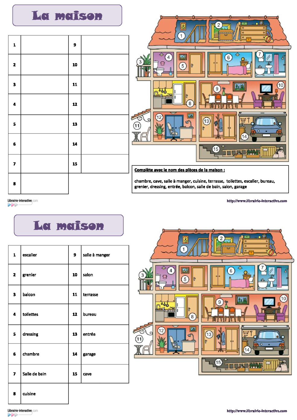 Maison à thème en français