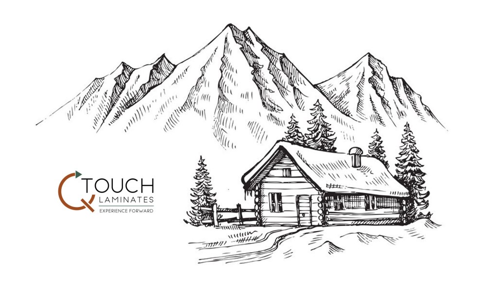 Maisons dans les montagnes de Sketch
