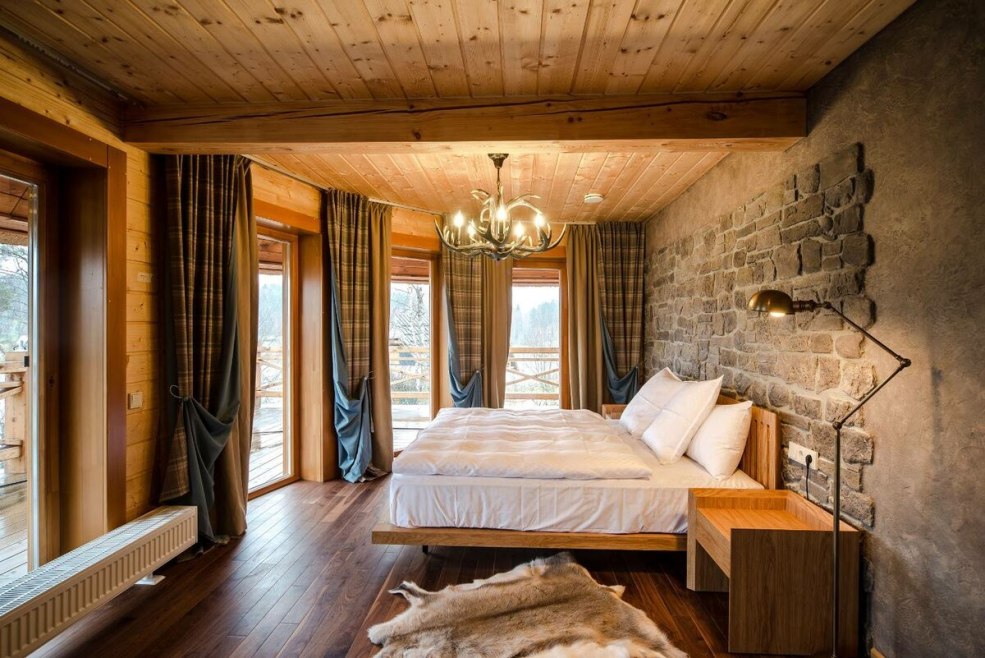 Style de chalet mural en bois