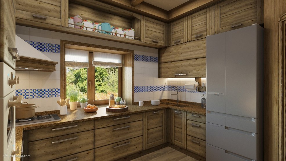 Cuisine dans le style d'un chalet