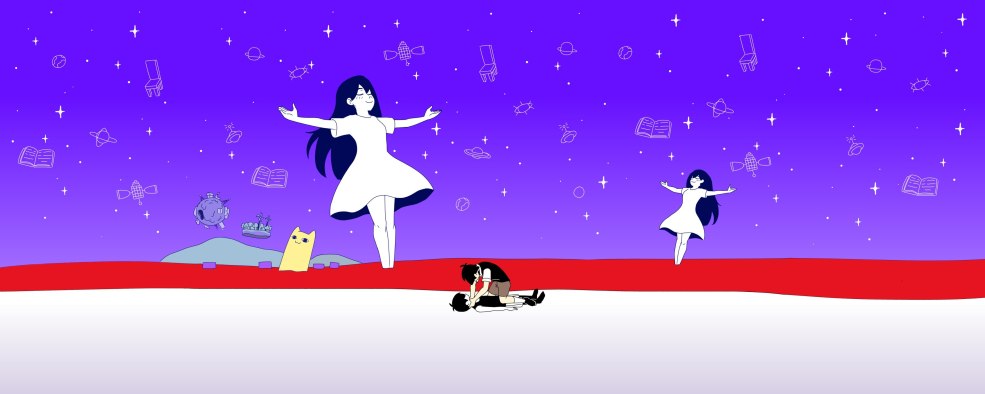 Fond d'écran de néon sur le bureau animé