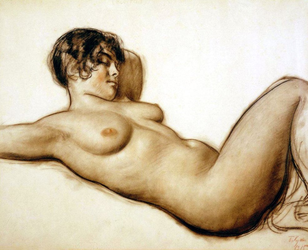 Boris Mikhailovich Kustodiev ment un modèle